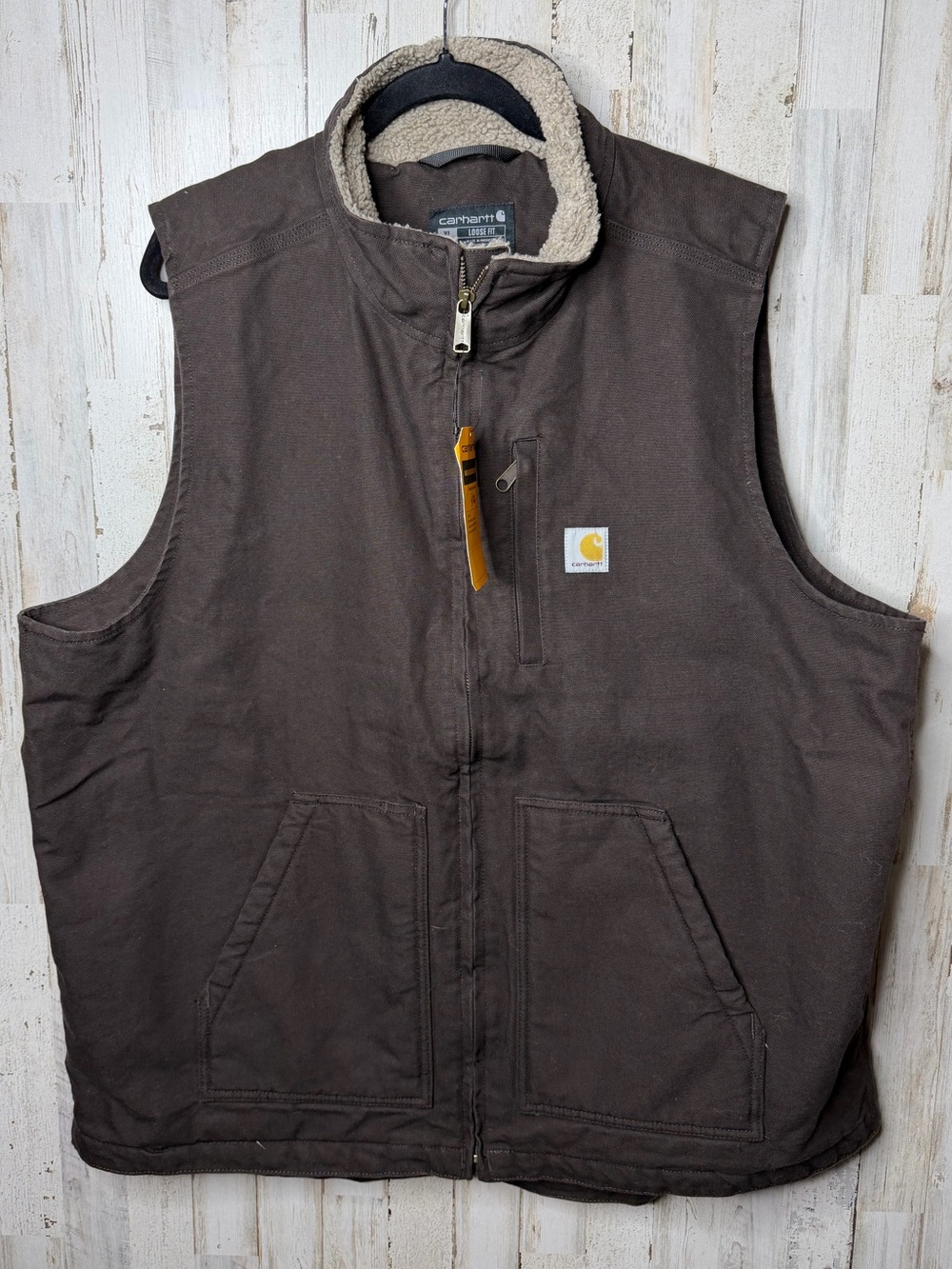 Carhartt Dark Brown Sherpa-Lined Work Vest